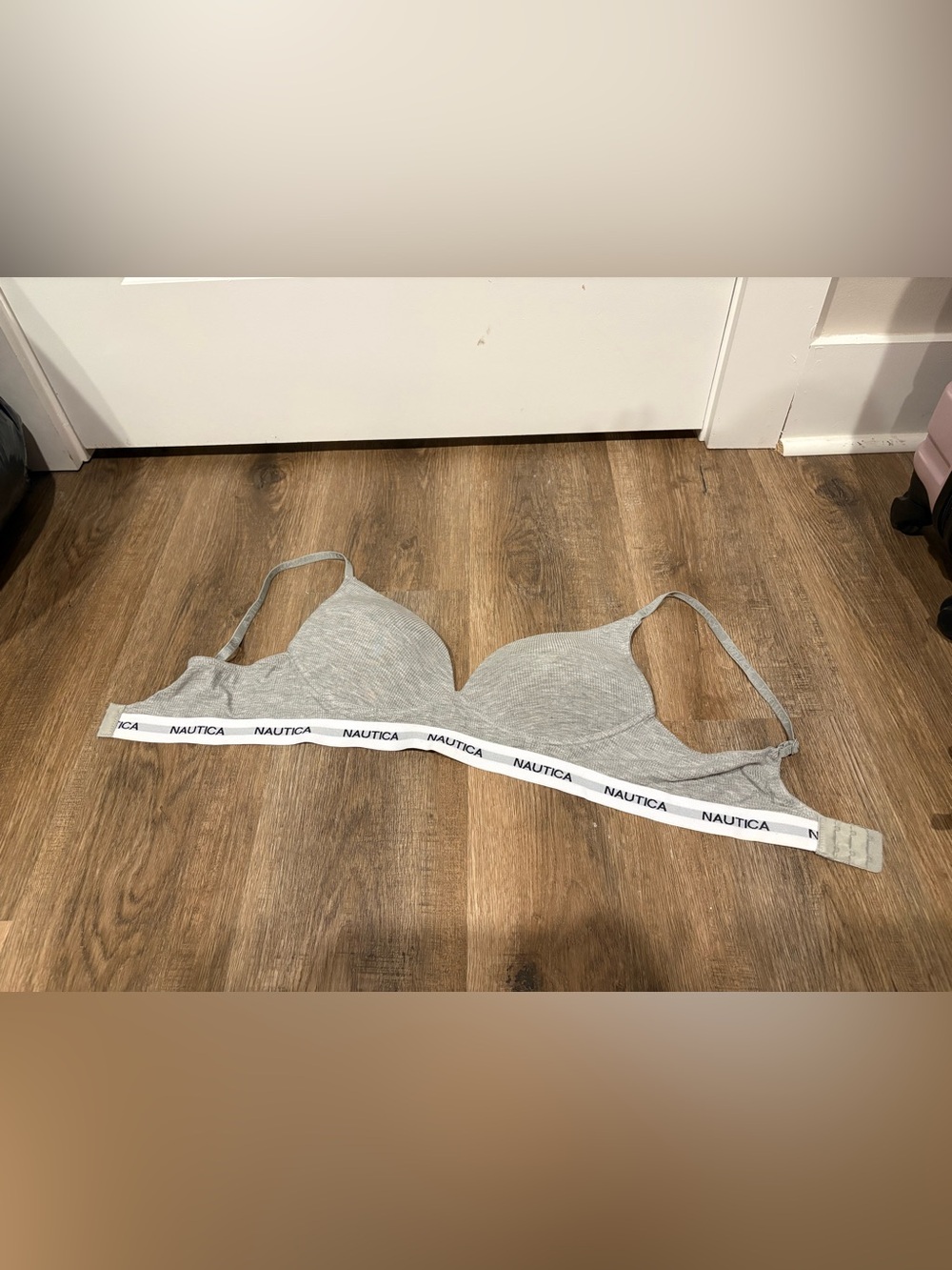 Nautica Heather Gray Wireless Logo Band Bralette